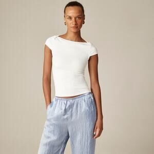 J. Crew Refined rib cap-sleeve shirt